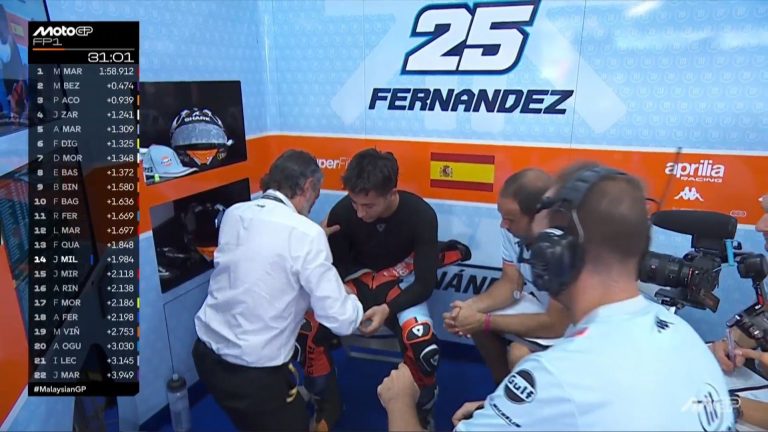 Raúl Fernández siente dolor durante la FP1 y es declarado no apto para disputar el GP de Malasia