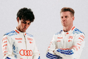 Audi apresenta uniforme comemorativo para Bortoleto e Hülkenberg no GP de Singapura